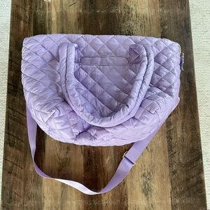 Jill and Ally purple quilted nylon tote